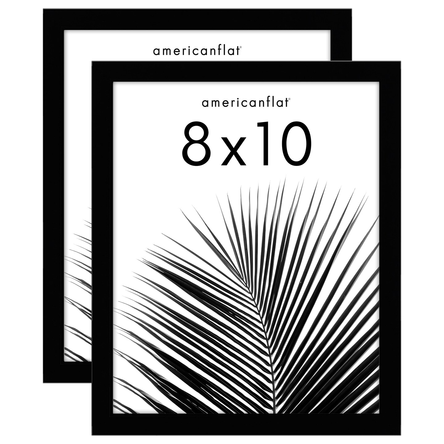 Americanflat 8x10 Picture Frames - Set of 2 - Photo Frames for Wall Display - Polished Plexiglass Cover - Hanging Hardware for Vertical and Horizontal Display - Includes Easel - Black