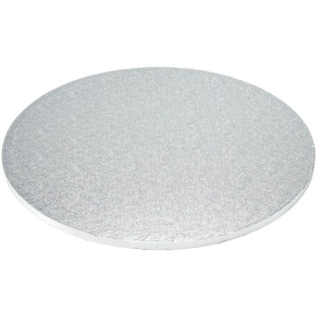 14&#x22; Round Silver Foil Cake Board Drum