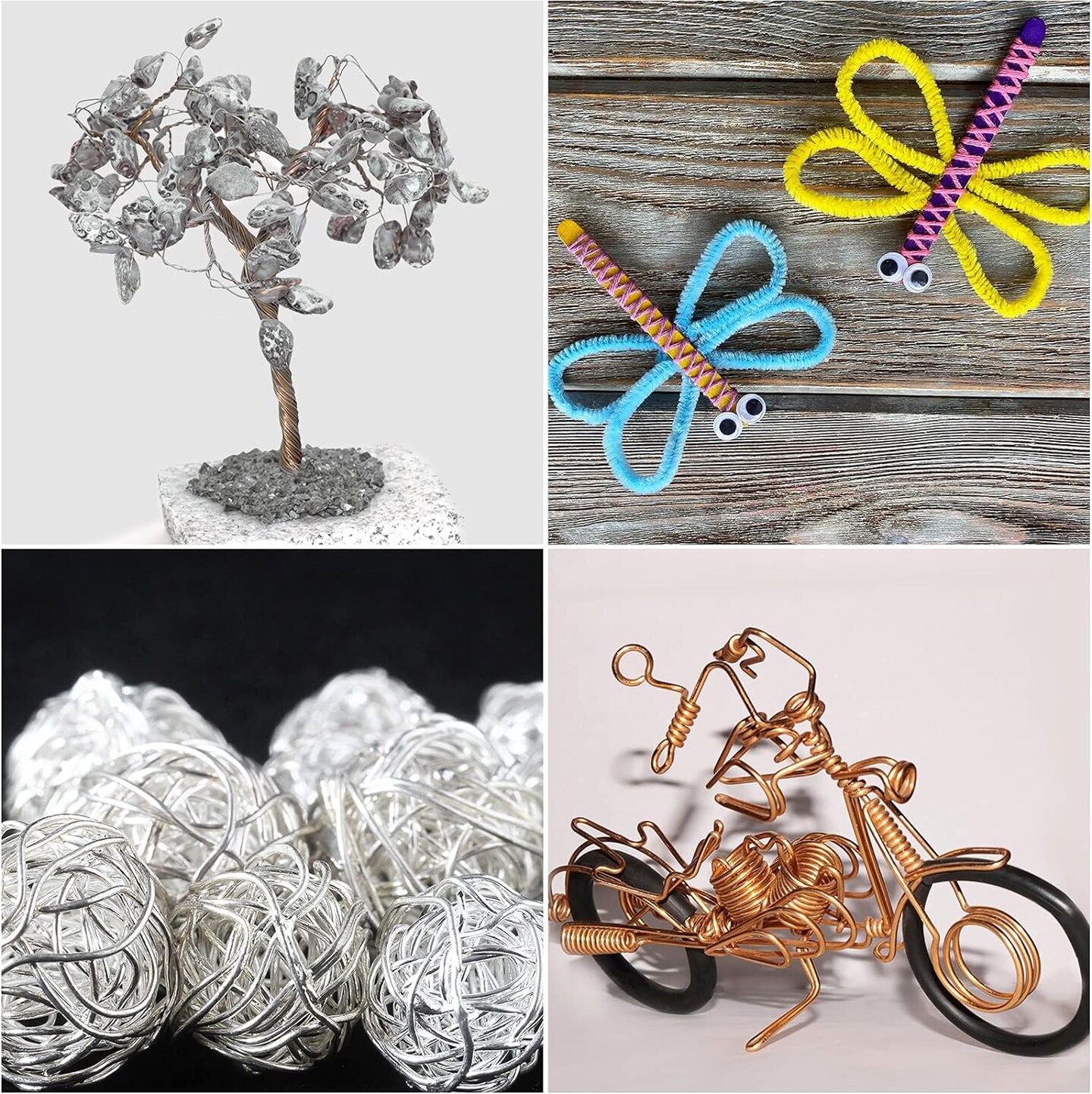 9 Rolls Jewelry Wire for Jewelry Making 20, 24, 26 Gauge Tarnish Resistant Jewelry Beading Wire for Jewelry Supplies and Crafts Copper Wire with Cutting Pliers (Gold, Silver and Copper)