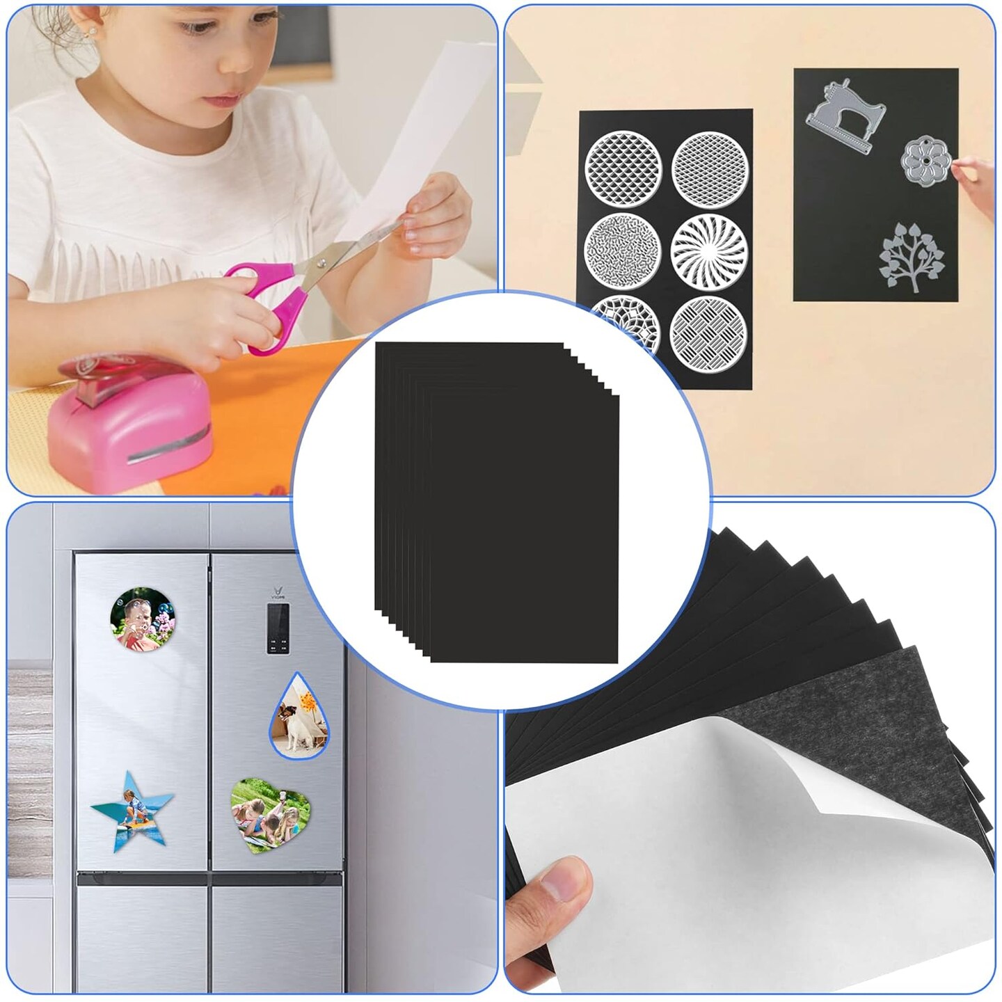 Magnetic Adhesive Sheets 4x6in15 Pack Cuttable Magnetic Sheets 20 Mil Thick for Crafts Making Flexible Magnet Sheets with Adhesive Photos Drawings to Stick