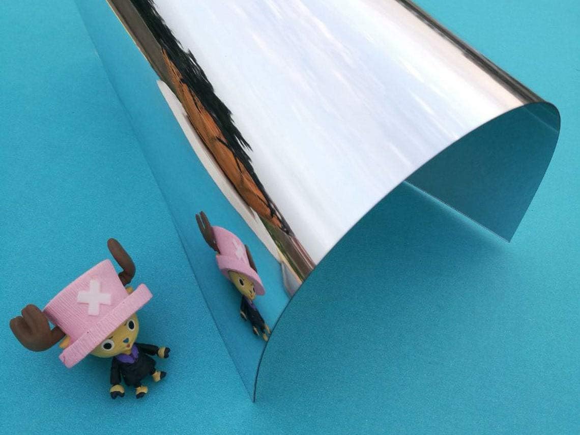 Stick On Mirror Tiles 6 x 9 Inches - Flexible Mirror Tape Sheets, Non-Glass Self Adhesive Stick on Mirror Tiles, Cut Mirror Stickers to Size, Peel and Stick, Great for Crafts and Mirror Wall