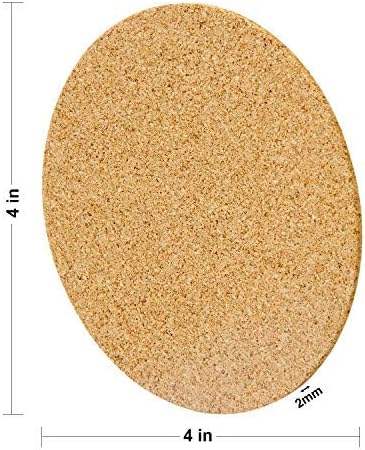 36 Pcs Self-Adhesive Cork Round for DIY Coasters, 4&#x22;x 4&#x22; Cork Circle, Cork Tiles, Cork Mat, Cork Sheets with Strong Adhesive-Backed