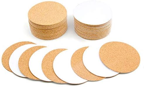 36 Pcs Self-Adhesive Cork Round for DIY Coasters, 4&#x22;x 4&#x22; Cork Circle, Cork Tiles, Cork Mat, Cork Sheets with Strong Adhesive-Backed