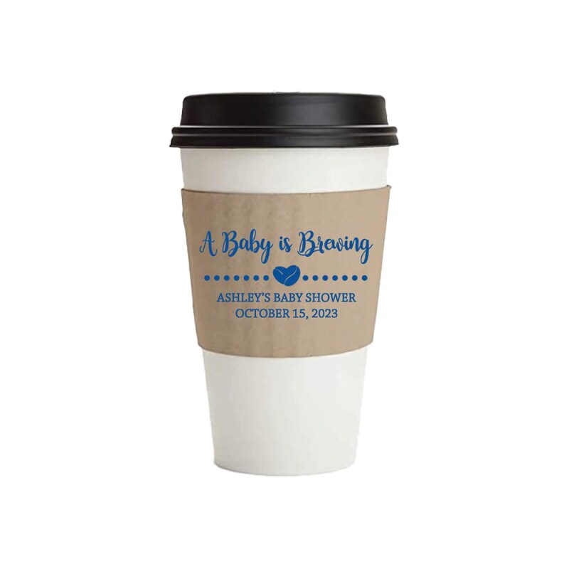 Personalized Baby Shower A Baby is Brewing for Coffee or Hot Chocolate Cup  Sleeves, Kraft Paper Cup Sleeves, for 12-20oz Cups | MakerPlace by Michaels