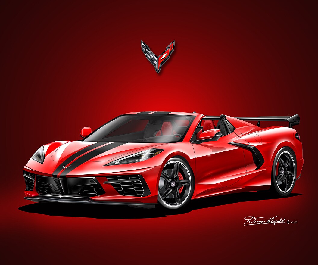 C8 Chevrolet Corvette Convertible with Aero Package - Art Print by ...