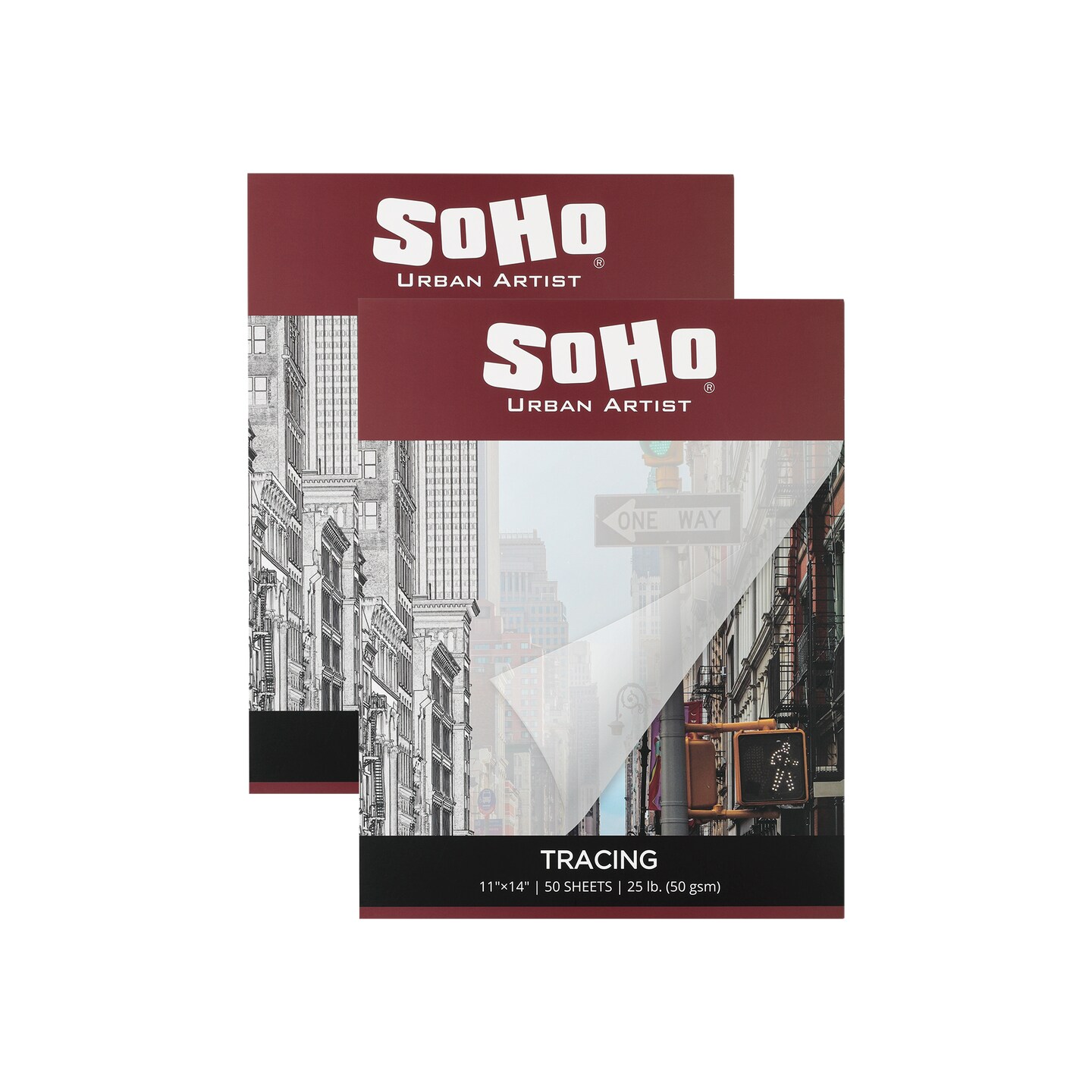 SoHo Urban Artist Vellum Tracing Paper Pads - Translucent Vellum Paper for Drawing, Tracing, Different Media Types, & More