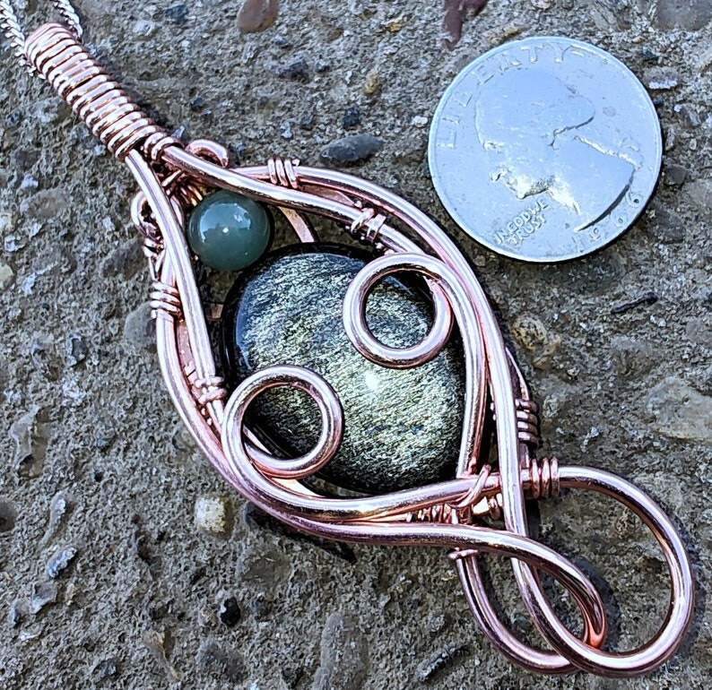 Natural Silver Sheen Obsidian Green Aventurine Copper Elven Elvish
