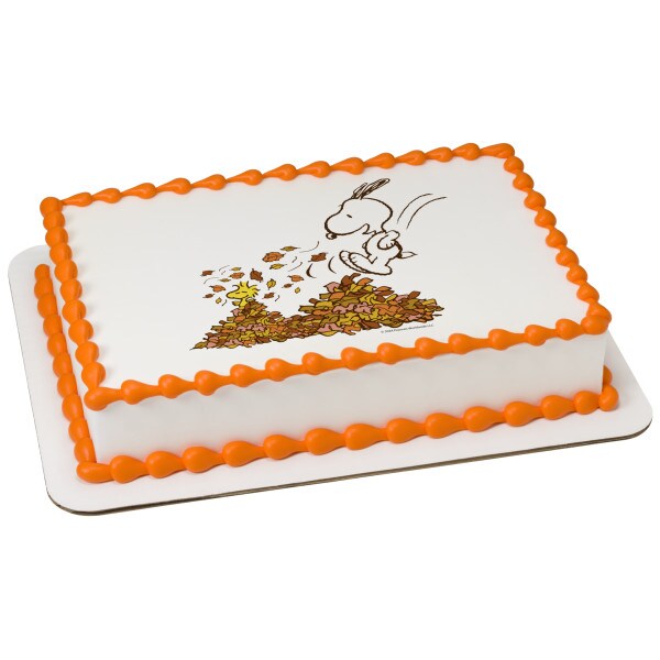 Peanuts&#xAE; Happy Fall Edible Cake Topper Image