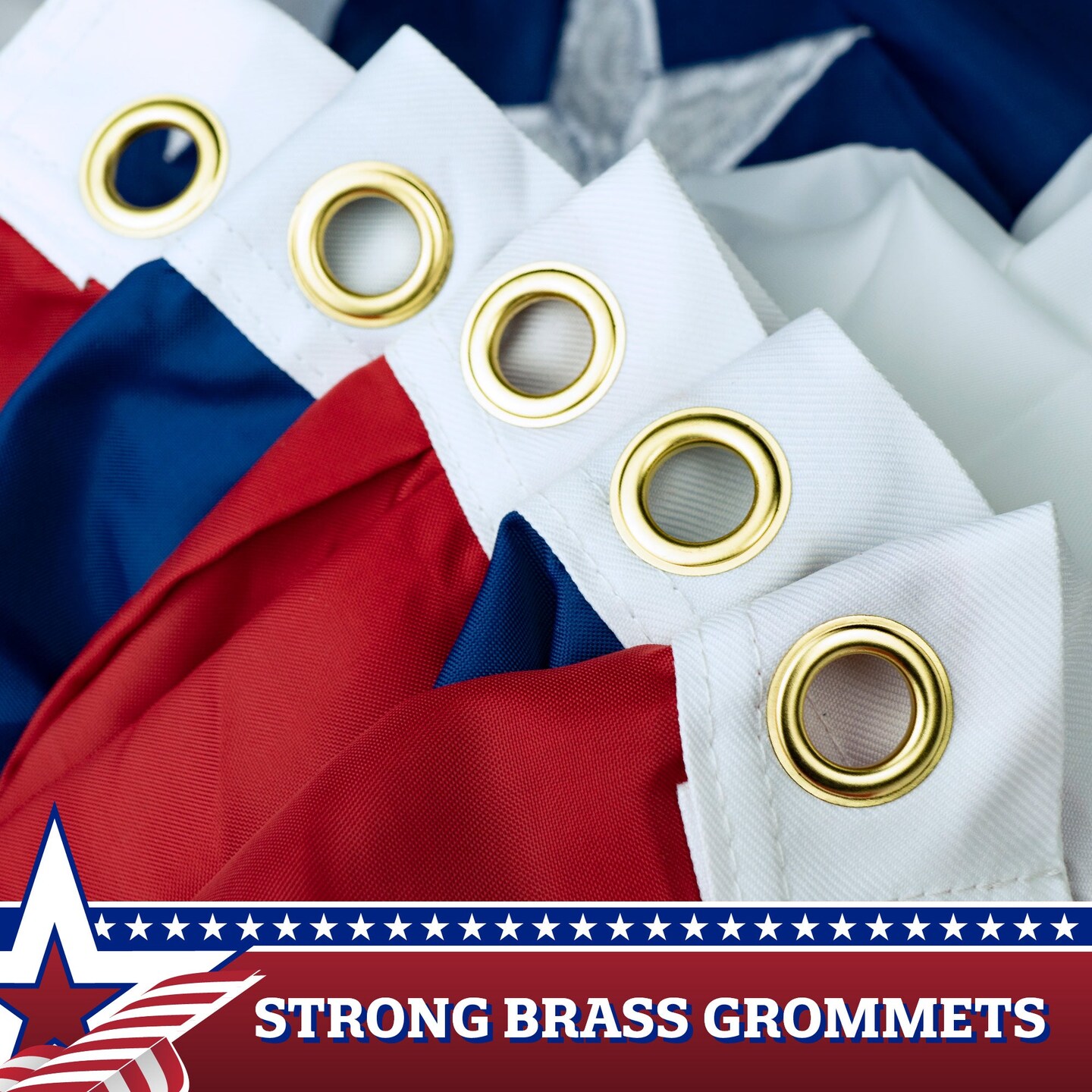 USA Pleated Fan Flag, 4x8 Feet American USA Bunting Decoration Flags Embroidered Patriotic Stars & Sewn Stripes Canvas Header Brass Grommets