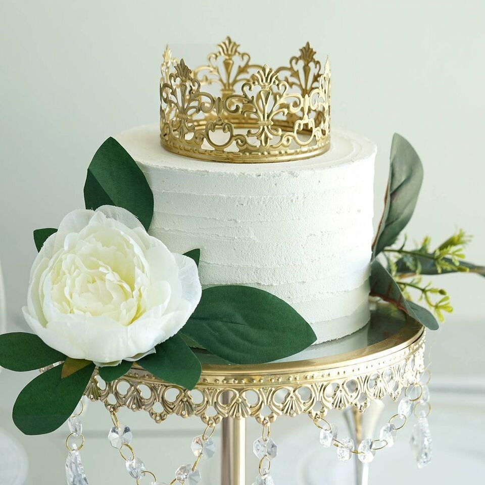 2&#x22; tall Gold Metal Crown CAKE TOPPER Princess Kids Birthday