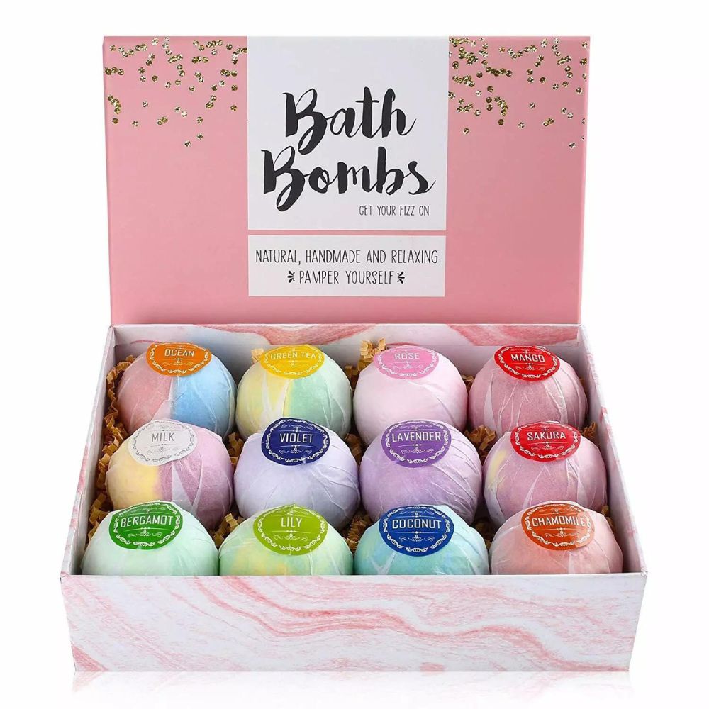 Spa Essential Bath Bombs Natural Oils, Fizzy Relaxation Perfect Gift