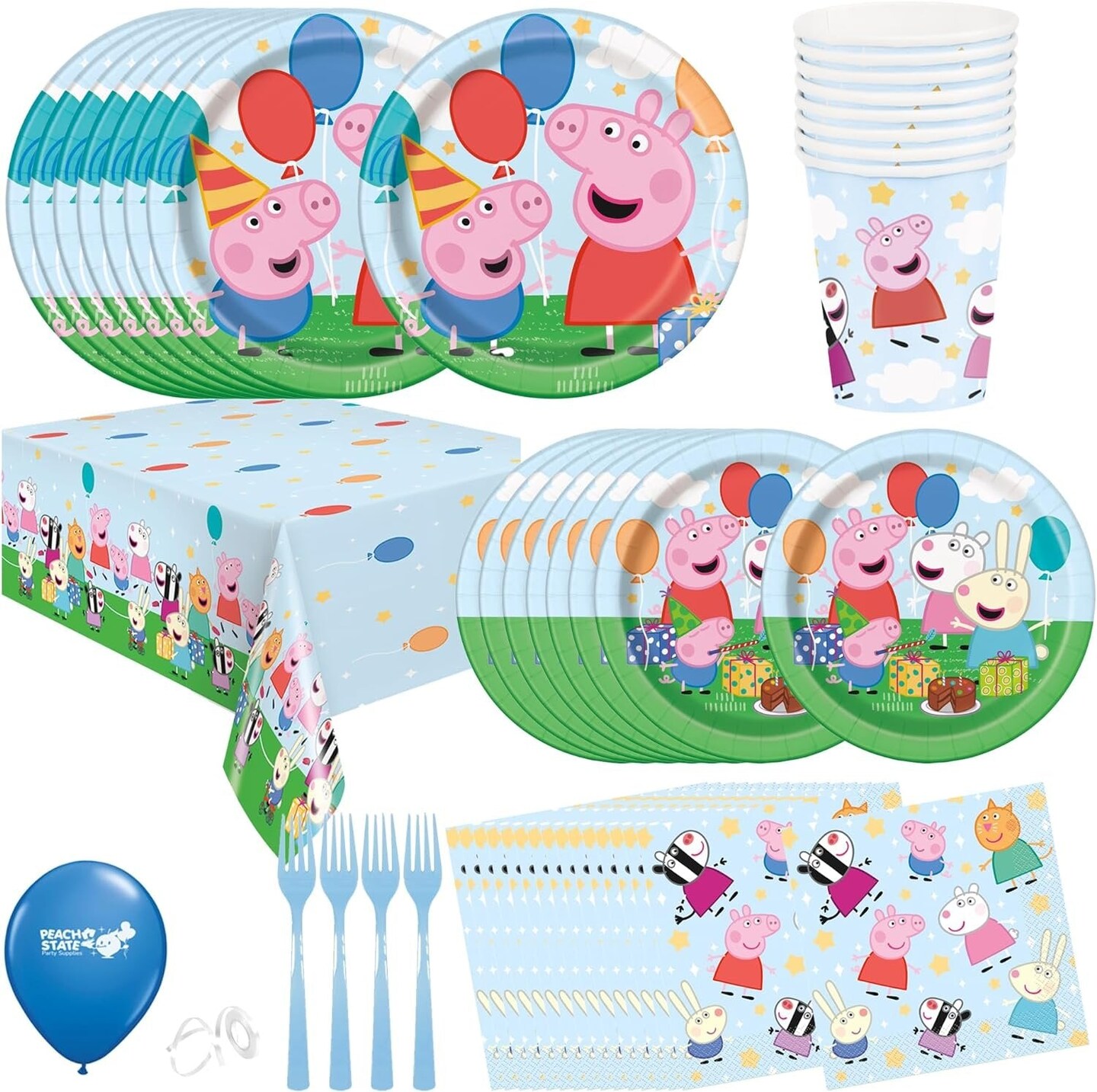 Peppa Pig Birthday Party Supplies Bundle 