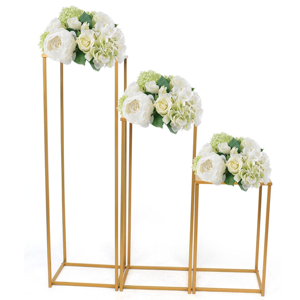 Kitcheniva Elegant Geometric Wedding Flower Stand Decoration 3Pcs