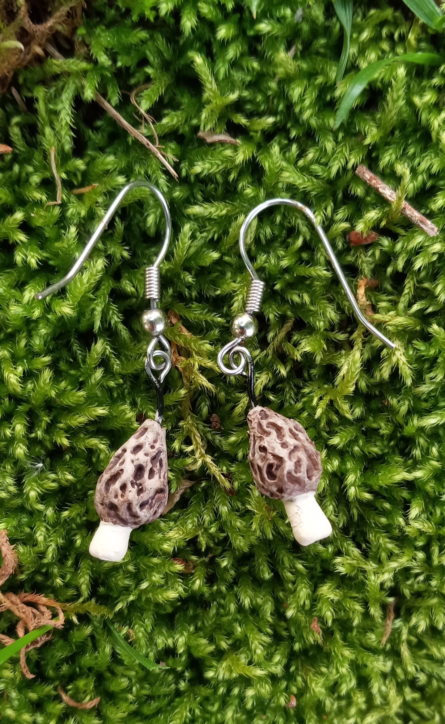 Morel Mushroom Earrings polymer clay jewelry wood elf earrings forest jewelry nature lovers MakerPlace by Michaels