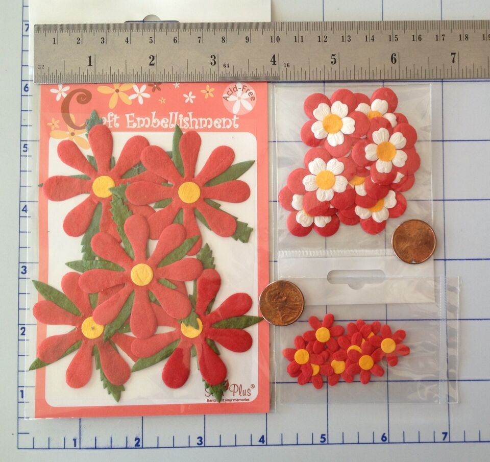 120 PCS Assorted Handmade Mulberry Paper Flowers