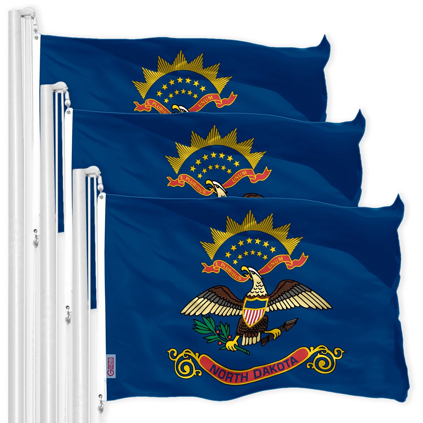 North Dakota ND State Flag 3x5 Ft 3-Pack 150D Printed Polyester By G128