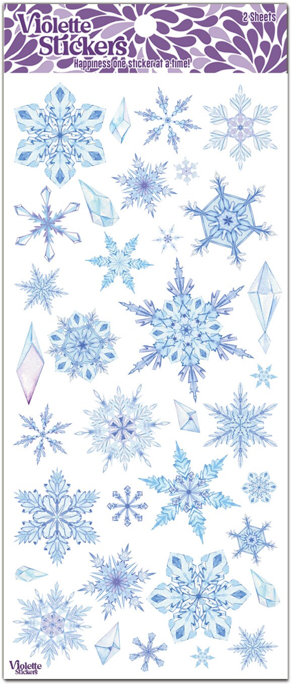 Crystal Snowflakes Stickers - 3 Packages