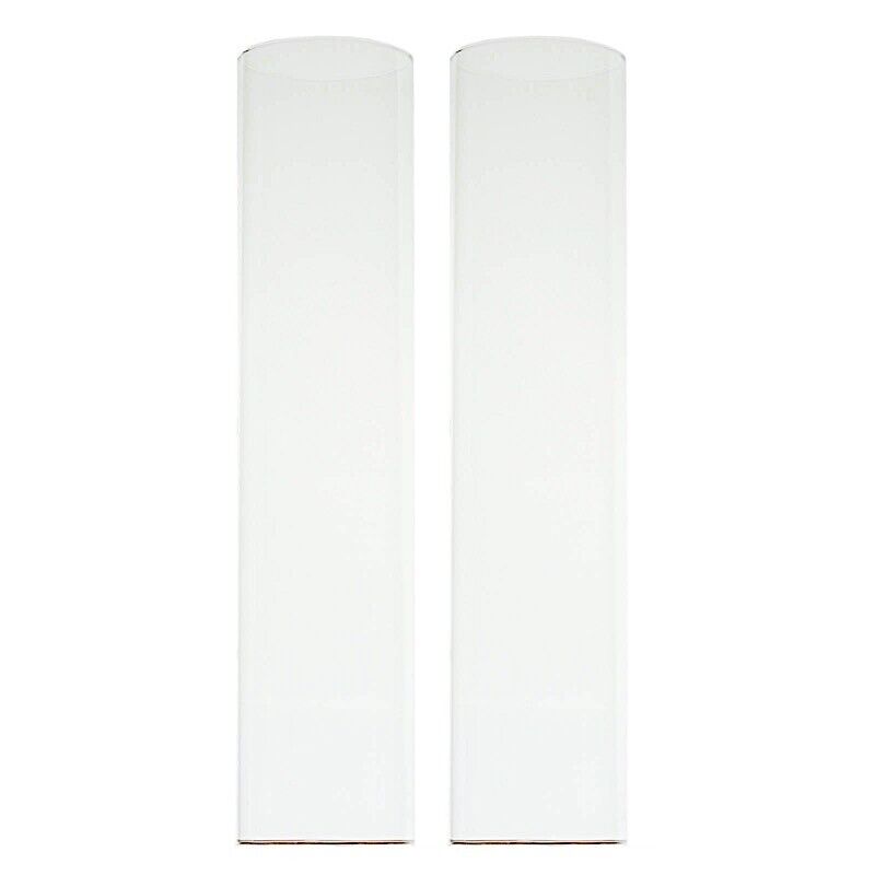 2 Clear 18 in Open End Cylinder Glass Hurricane CANDLE SHADES