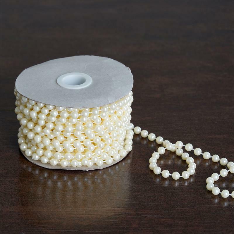 6 mm IVORY PEARLS 12 yards String BEADS Wedding Party Crafts