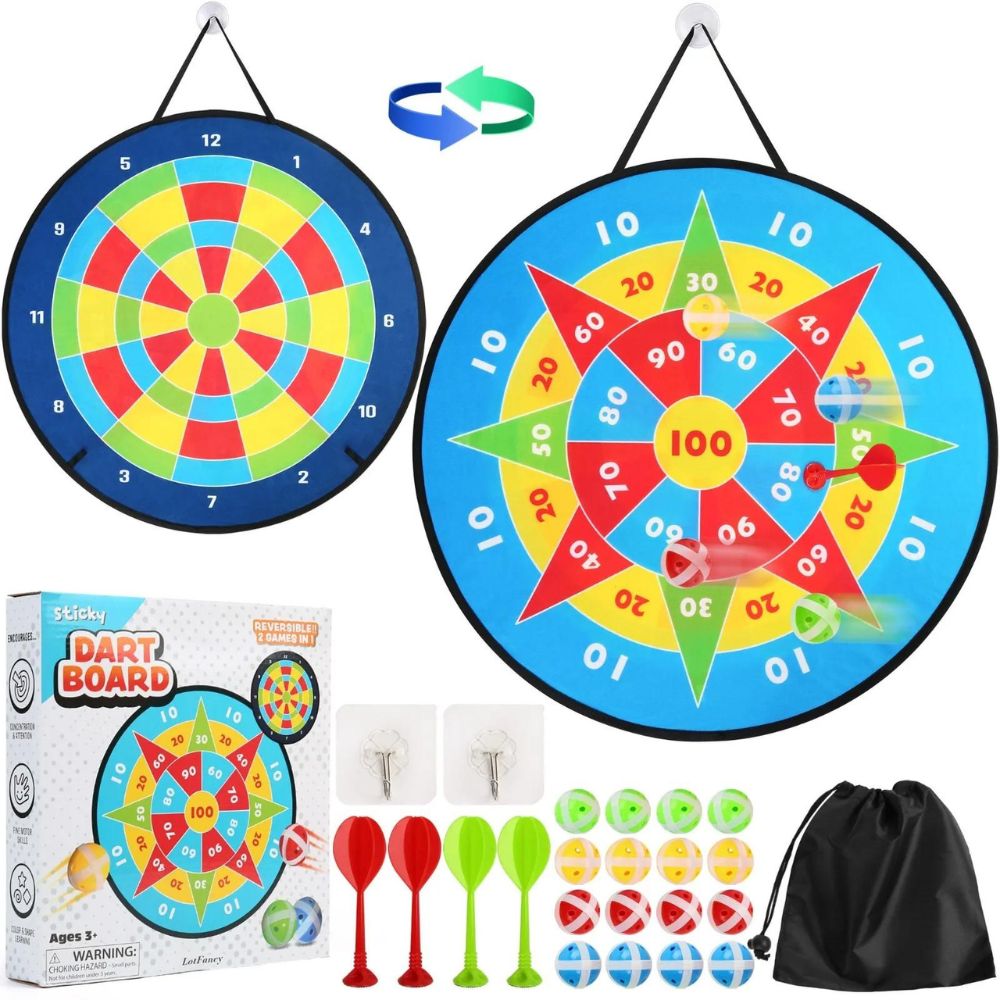 29&#x22; Dart Board Game for Kids Perfect Gift with 16 Sticky Balls
