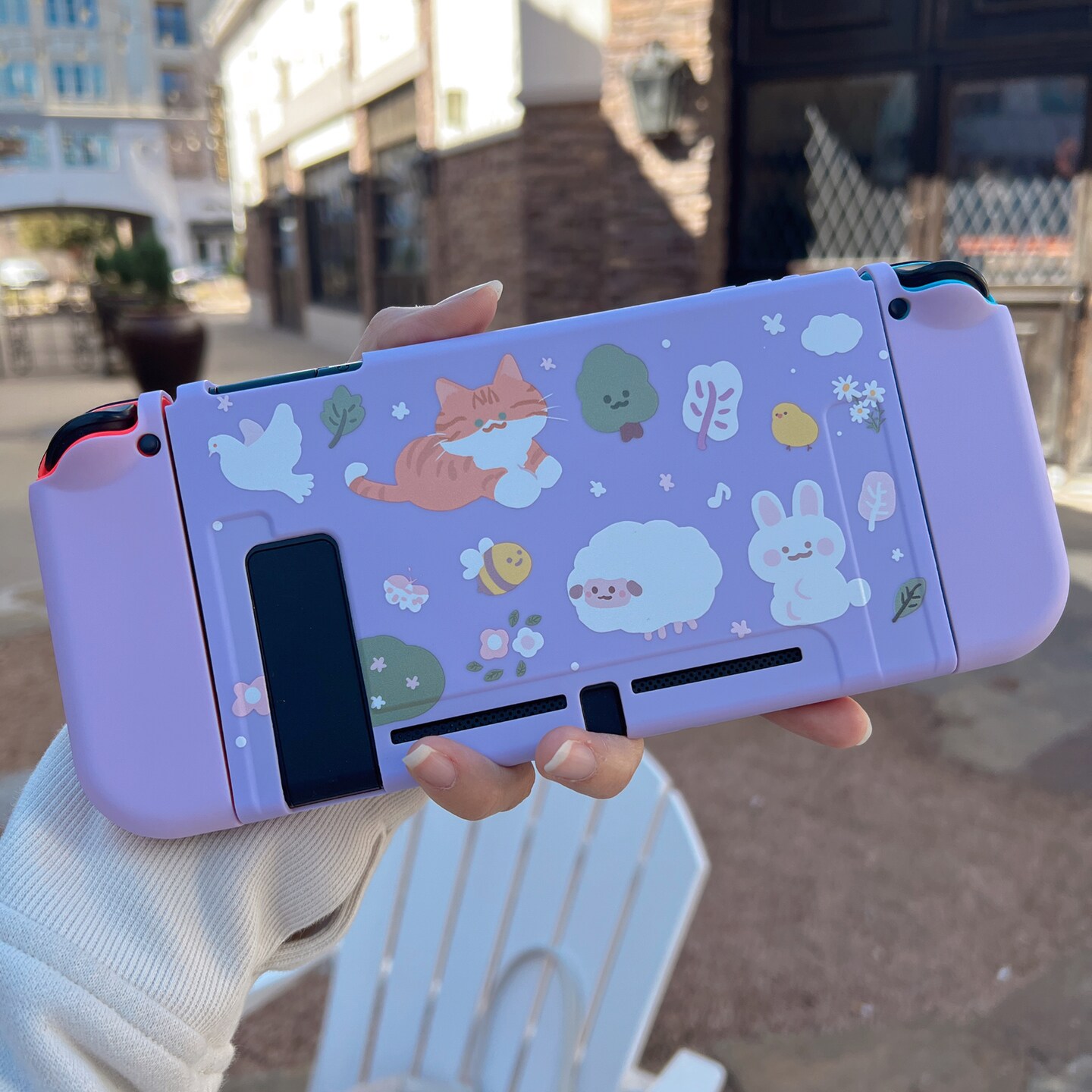 Starry Forest Sheep Cat Case for Nintendo Switch, Switch Oled, Cute purple  switch shell, Kawaii Switch oled cover skins accessories soft MakerPlace 
