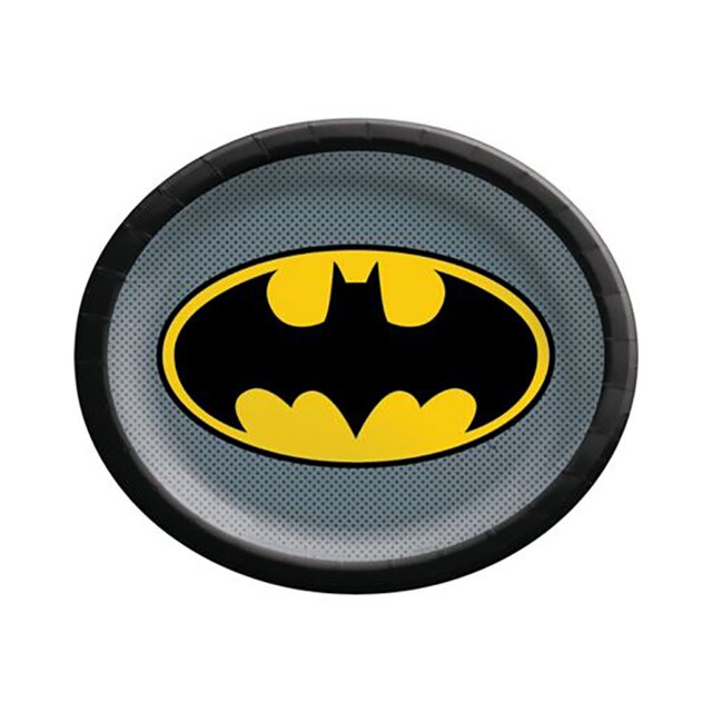 Batman Design Oval Paper Plates