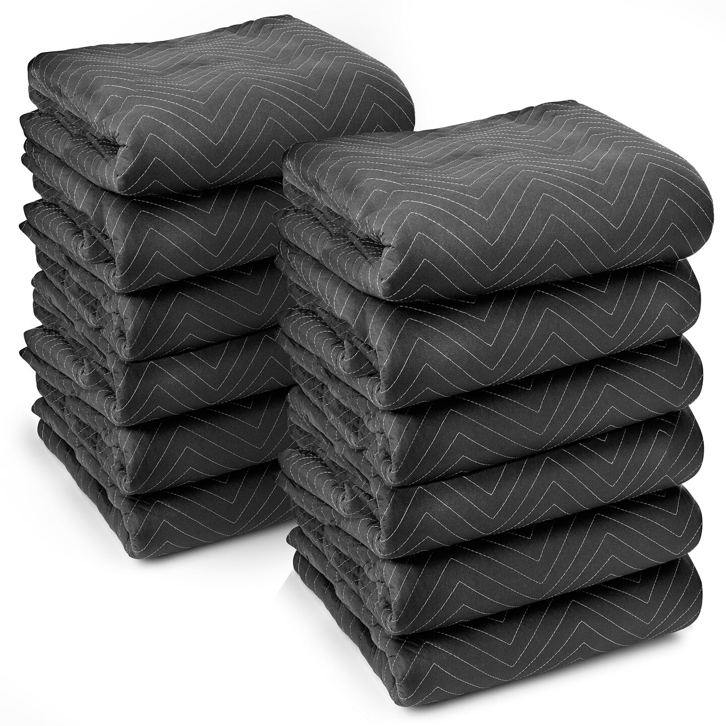 Sure-Max 12 Heavy-Duty Moving &#x26; Packing Blankets - Ultra Thick Pro - 80&#x22; x 72&#x22; (65 lb/dz weight) - Professional Quilted Shipping Furniture Pads Black