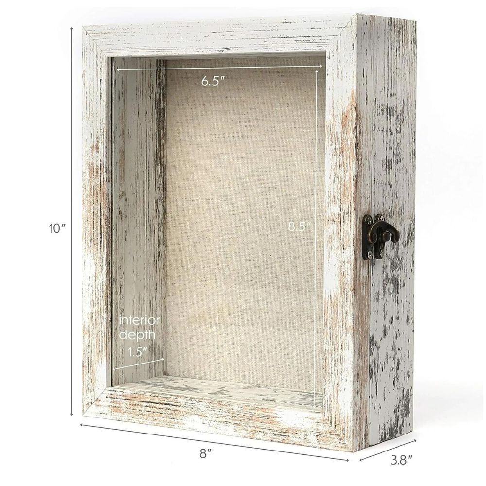 Rustic Wood 8x10 Picture Frame: Deep Shadow Box for Medals and Photos