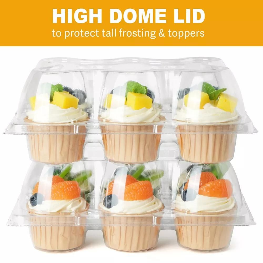 40 Pack Clear Cupcake Containers 6 Count Cupcake Boxes