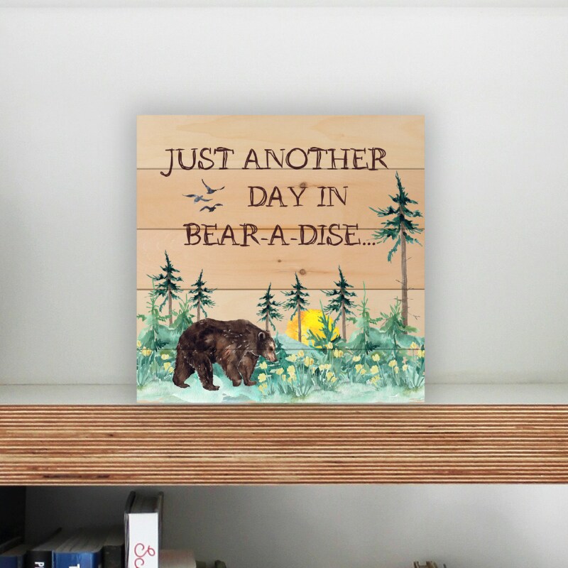 Lake Life Wood Block Sign - Day In Bear-A-Dise