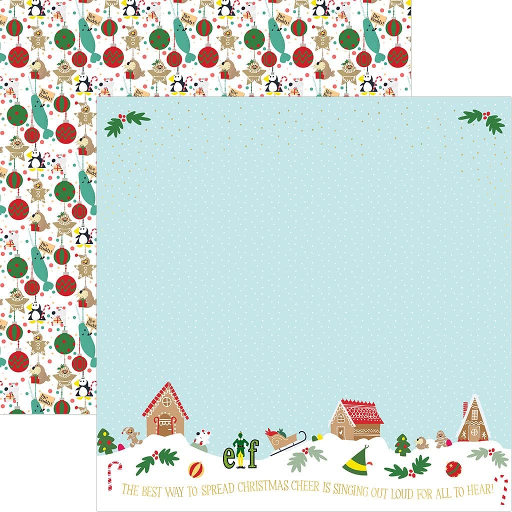 Elf Movie 12&#x22; x 12&#x22; 9-Sheet Decorative Double Sided Paper Pack for Scrapbooking and Crafts