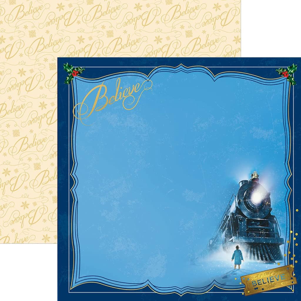 The Polar Express 12&#x22; x 12&#x22; 9-Sheet Decorative Double Sided Paper Pack for Scrapbooking and Crafts