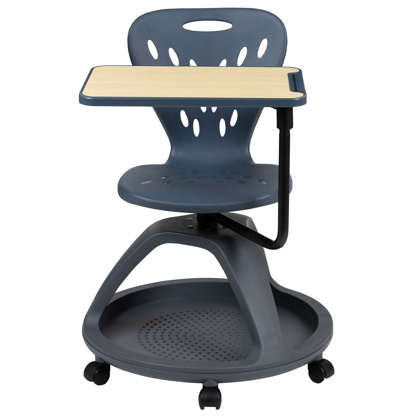 Emma and Oliver Mobile Desk Chair - 360&#xB0; Tablet Rotation and Storage Cubby