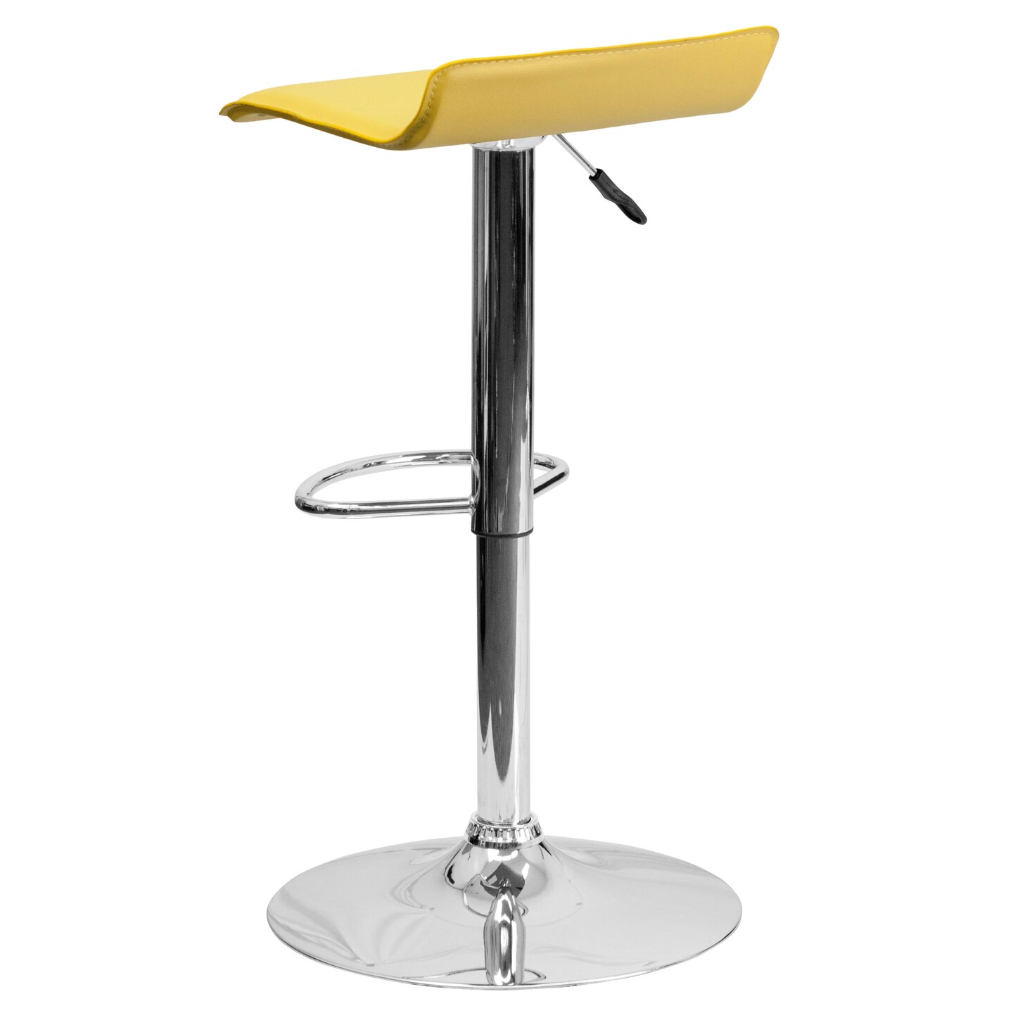 Emma and Oliver Solid Wave Seat Vinyl Adjustable Height Barstool with Chrome Base