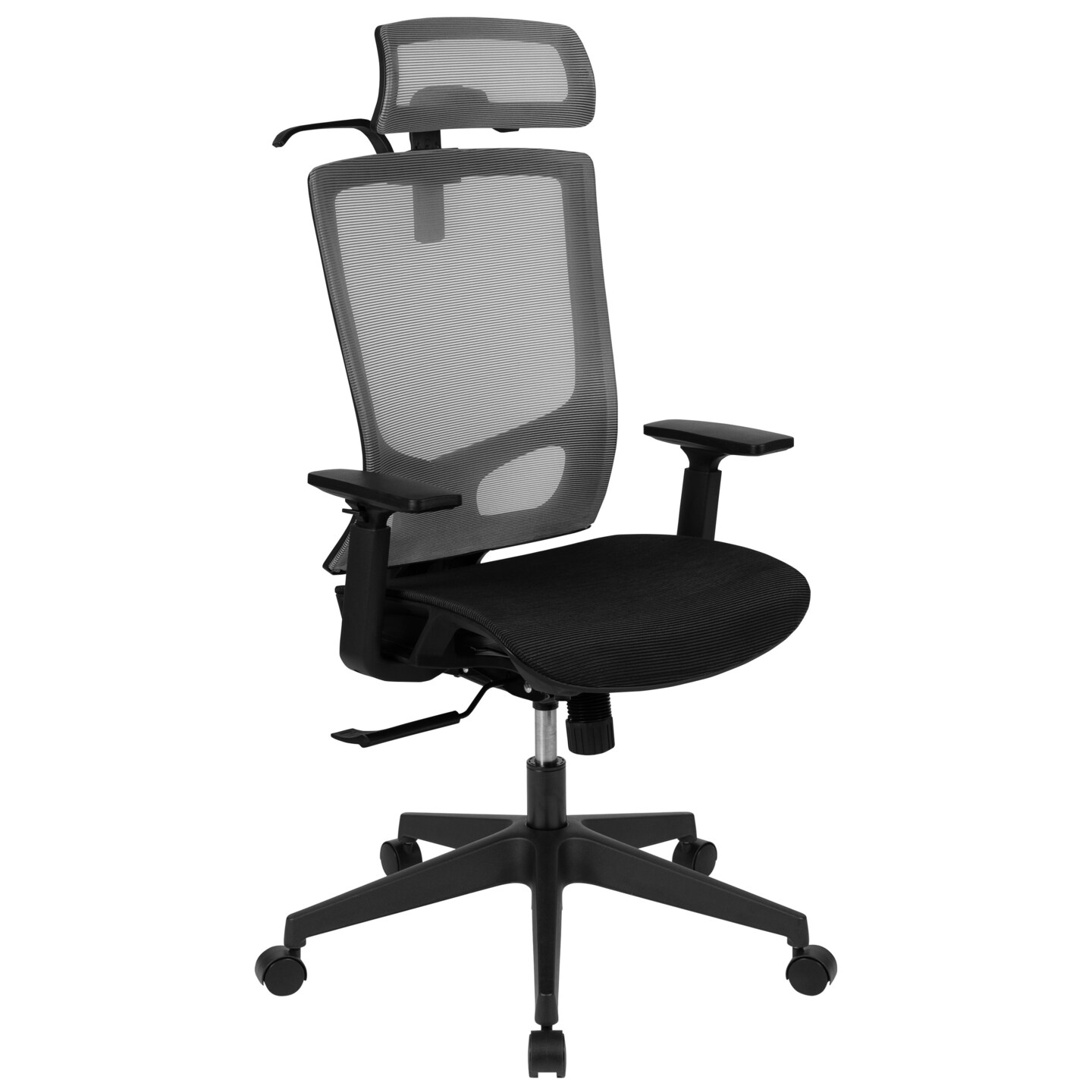 Emma and Oliver Ergonomic Mesh Office Chair-Synchro-Tilt, Pivot Headrest, Adjustable Arms