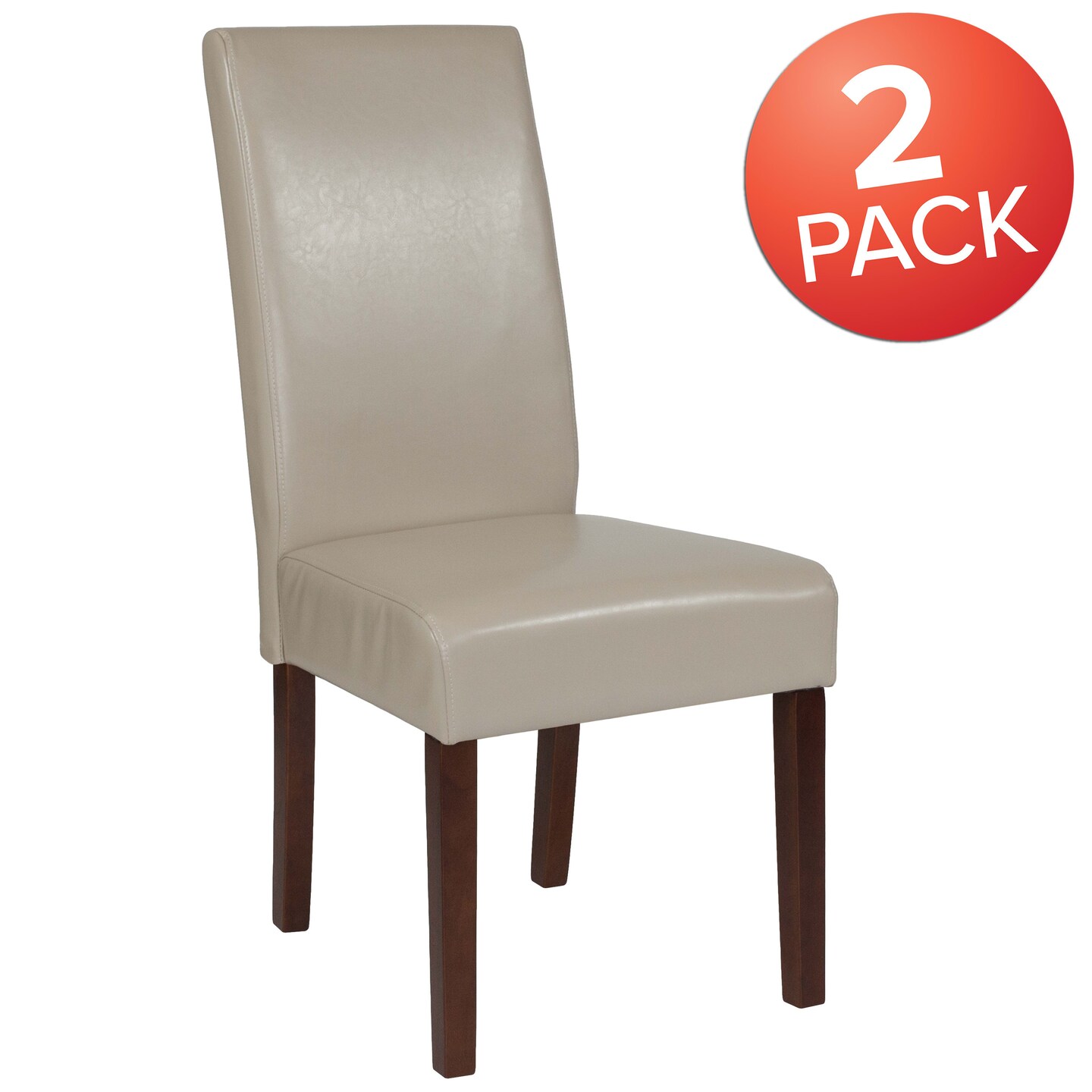 Emma and Oliver Two Mid-Century Parson&#x27;s Chairs and Finished Hardwood Frame for Kitchen, Dining Room &#x26; More