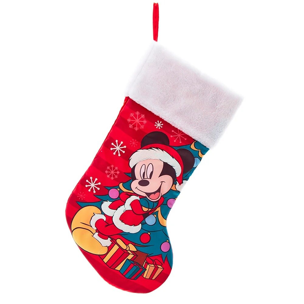 KSA Pack of 4 Red and White Mickey and Minnie Mouse Christmas Stockings 8"
