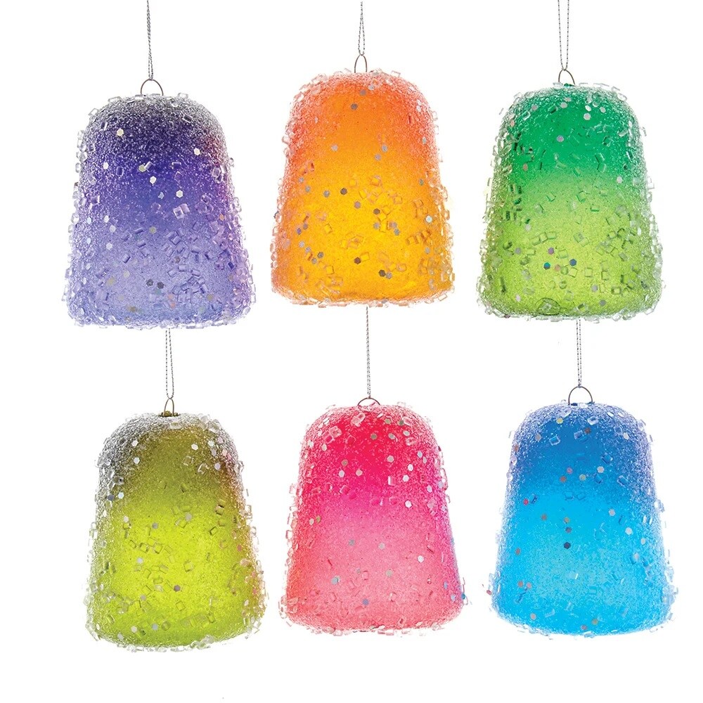 KSA Pack of 12 Gradient Gumdrop Christmas Ornaments 3.5
