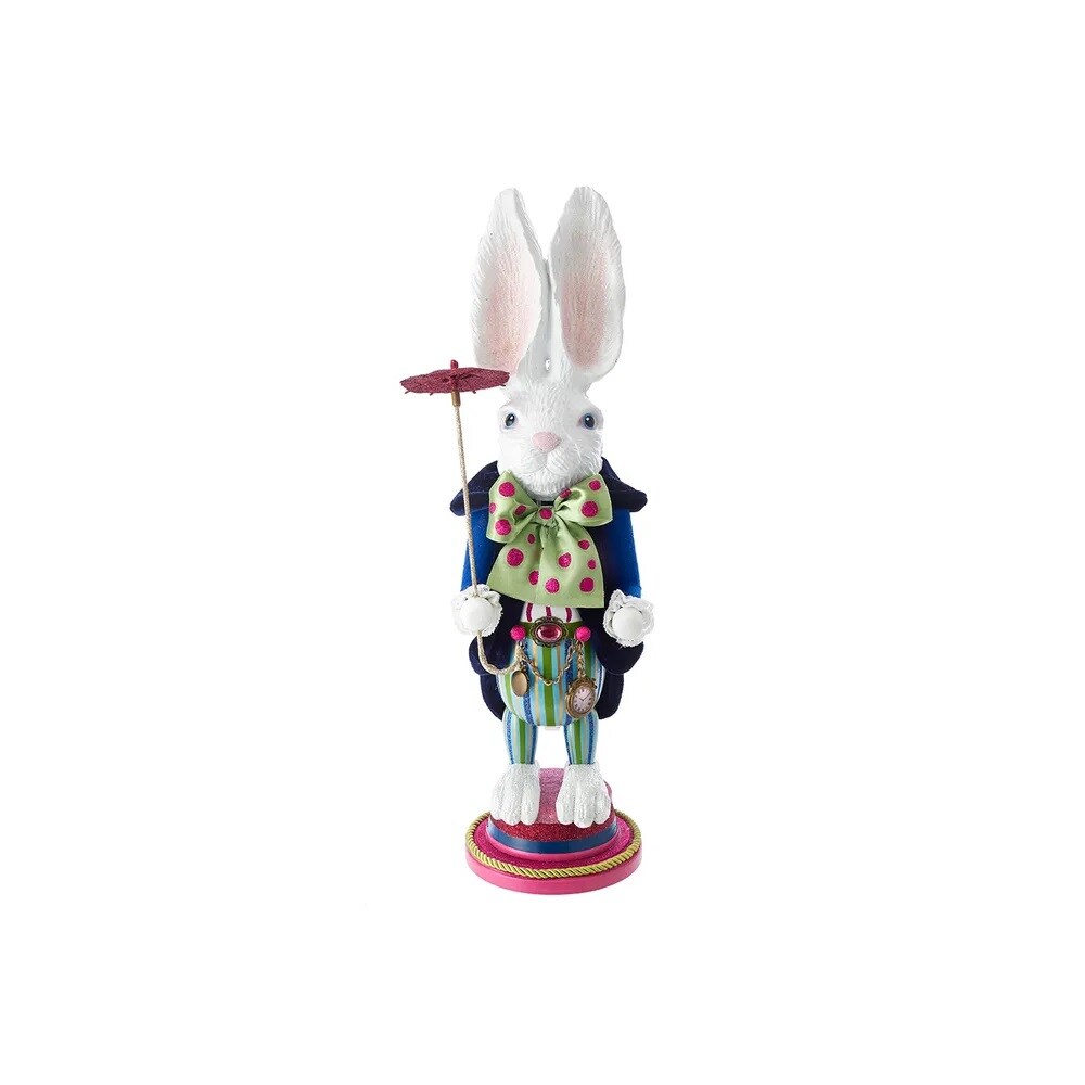 KSA 23.5" White and Green Hollywood Rabbit Christmas Nutcracker