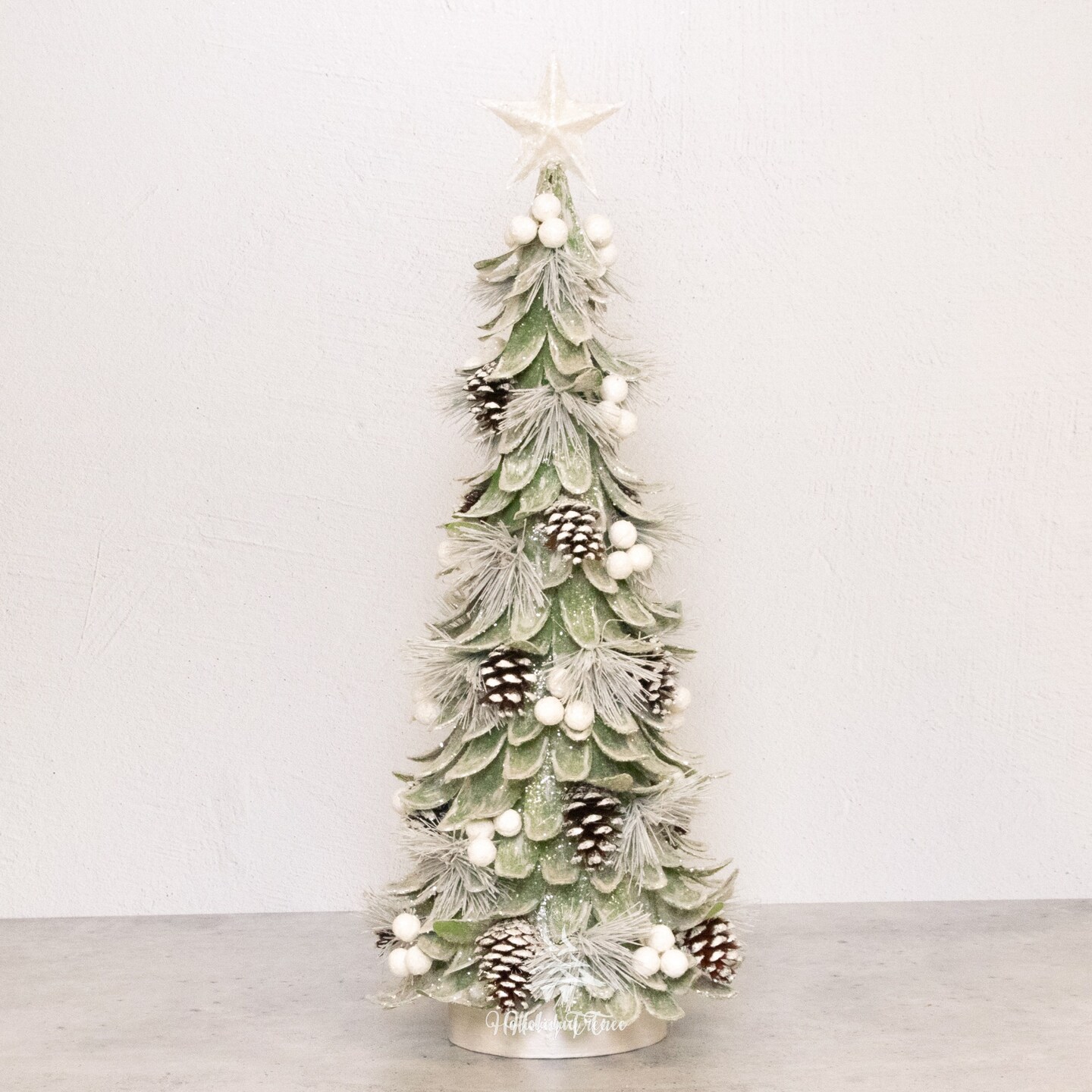 Tabletop Tree Christmas - Wood curl Petal Cone tree -