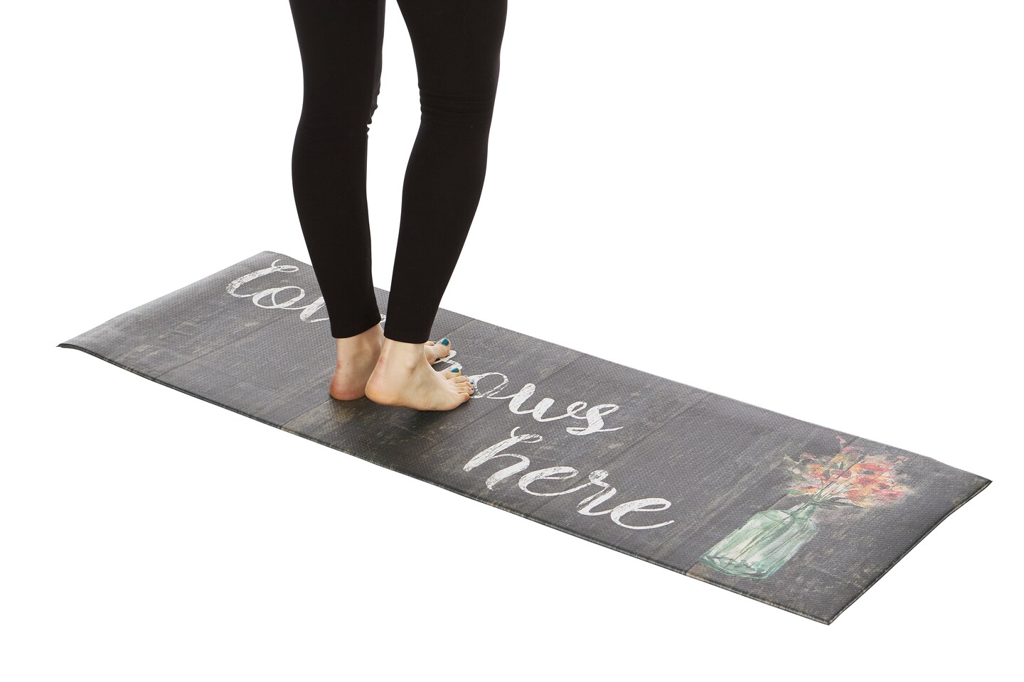20&#x22;x55&#x22; Oversized Cushioned Anti-Fatigue Kitchen Runner Mat (Love Grows Here)