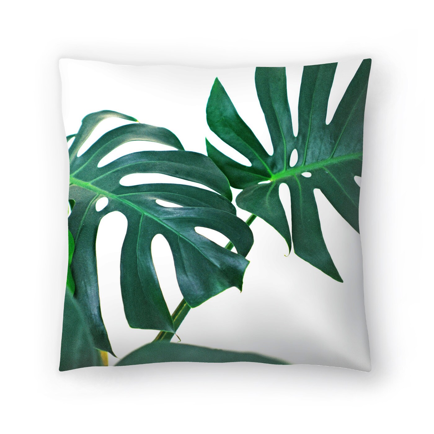 Monstera Leaves Throw Pillow Americanflat Decorative Pillow