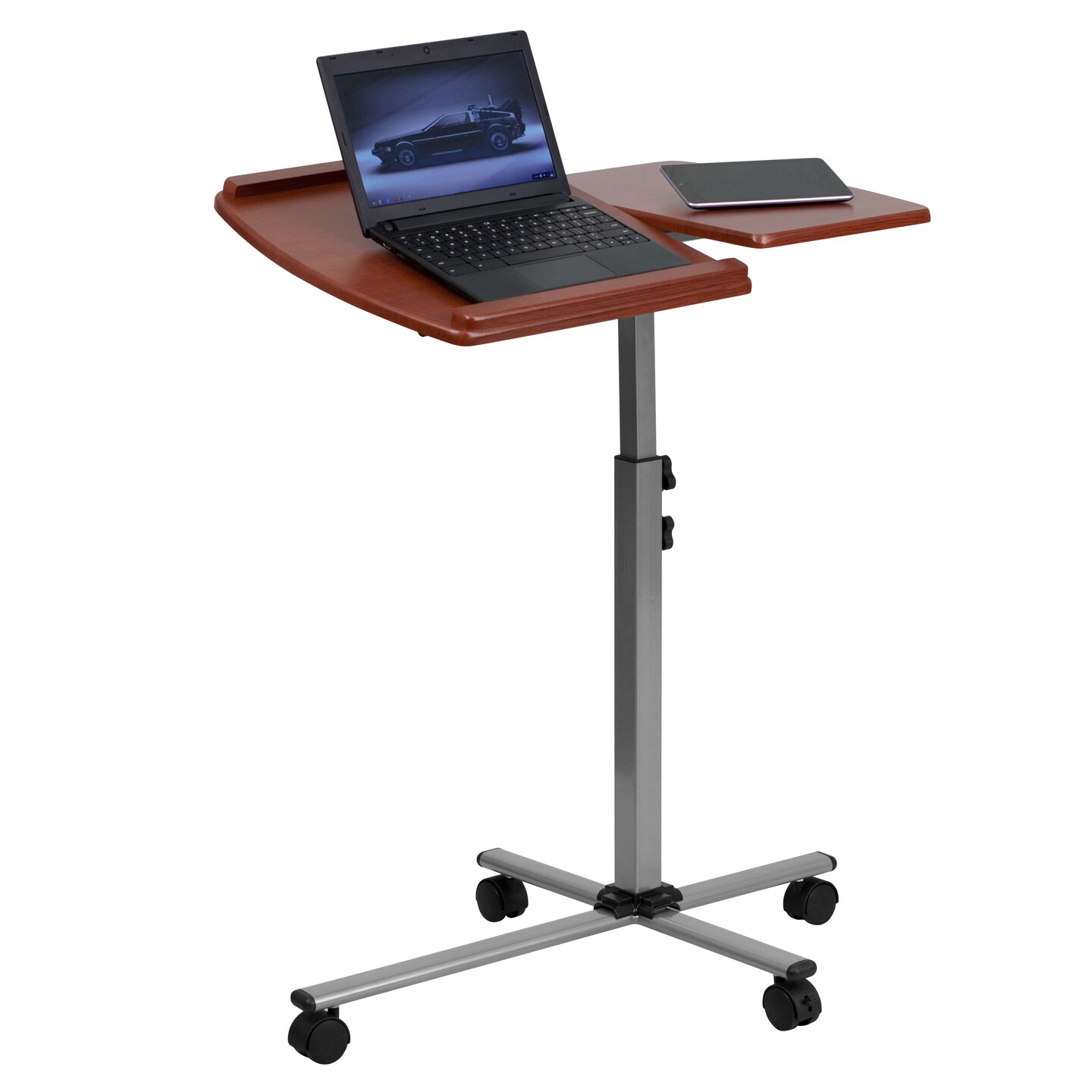 Emma and Oliver Angle and Height Adjustable Mobile Laptop Computer Table with Top