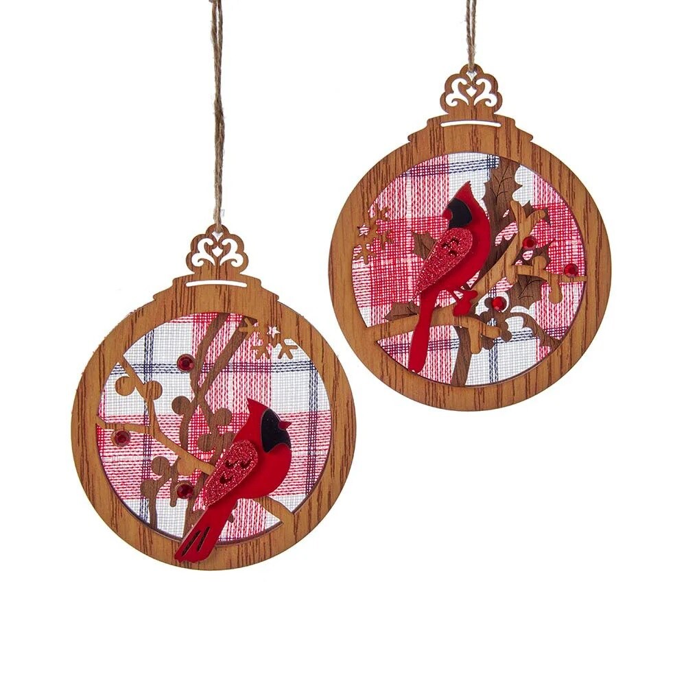 KSA Pack of 24 Red Cardinal Bird Christmas Ornaments 5.25&#x201D;