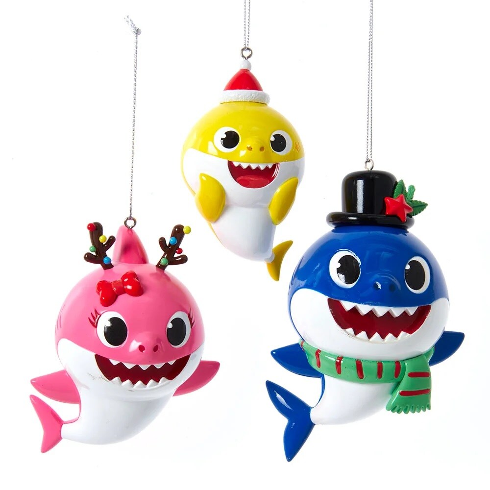 KSA Pack of 24 Baby Shark Christmas Ornaments 18.5&#x22;