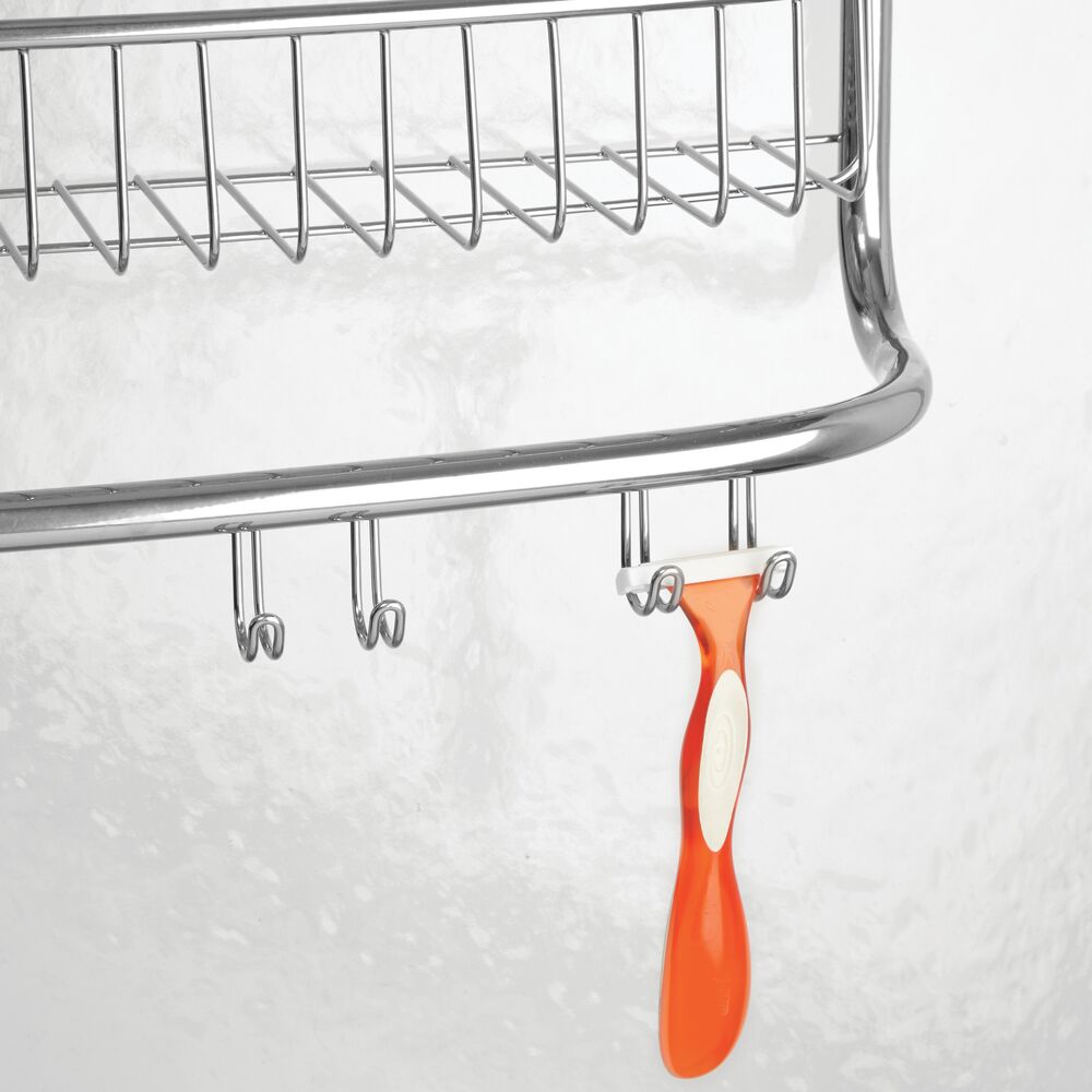 mDesign Metal Hanging Over Shower Door Caddy, Bathroom Storage Organizer