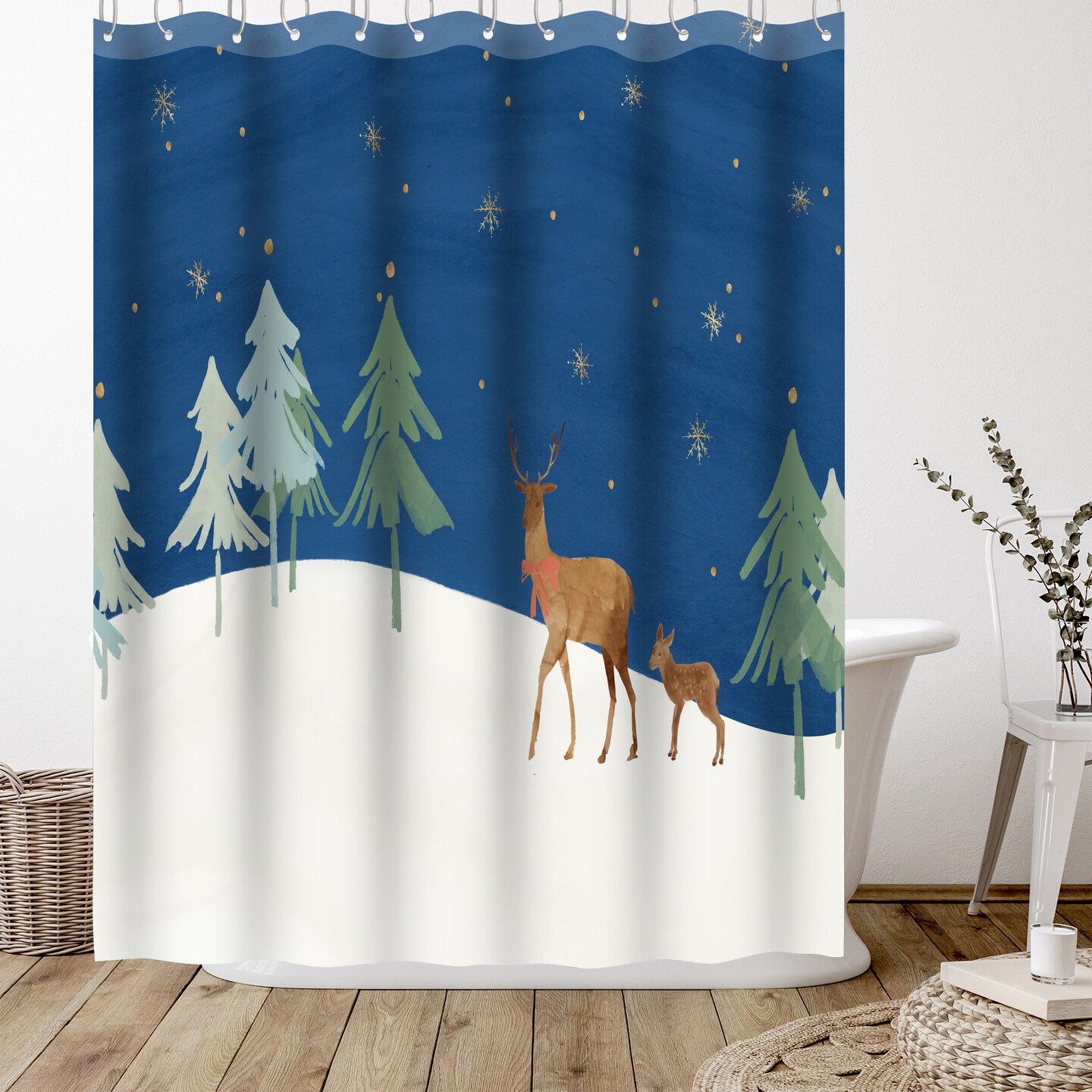 Evening At The Forest by PI Creative Art Shower Curtain 71&#x22; x 74&#x22;