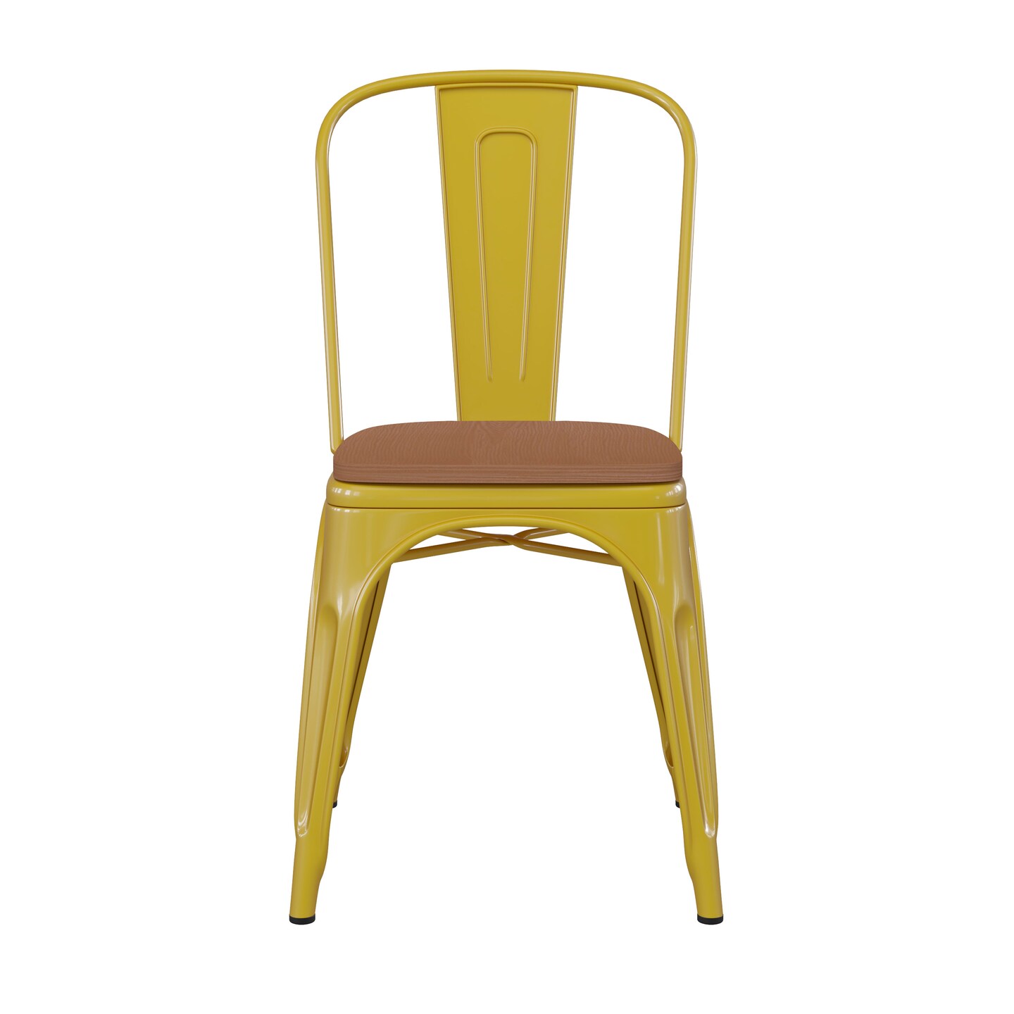 Emma and Oliver Perth Metal Stacking Dining Chairs with Poly Resin Seats for Indoor/Outdoor Use
