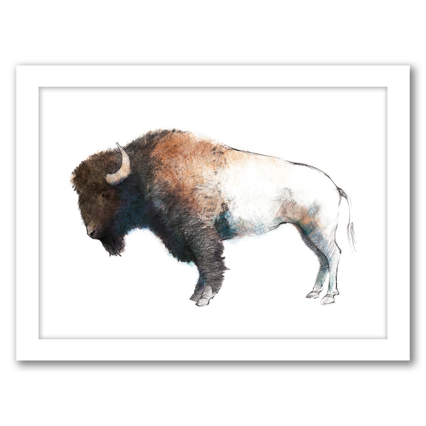 Colorful Bison Dark Brown by Avery Tillmon Black Framed Print 8x10 -  Americanflat | Michaels