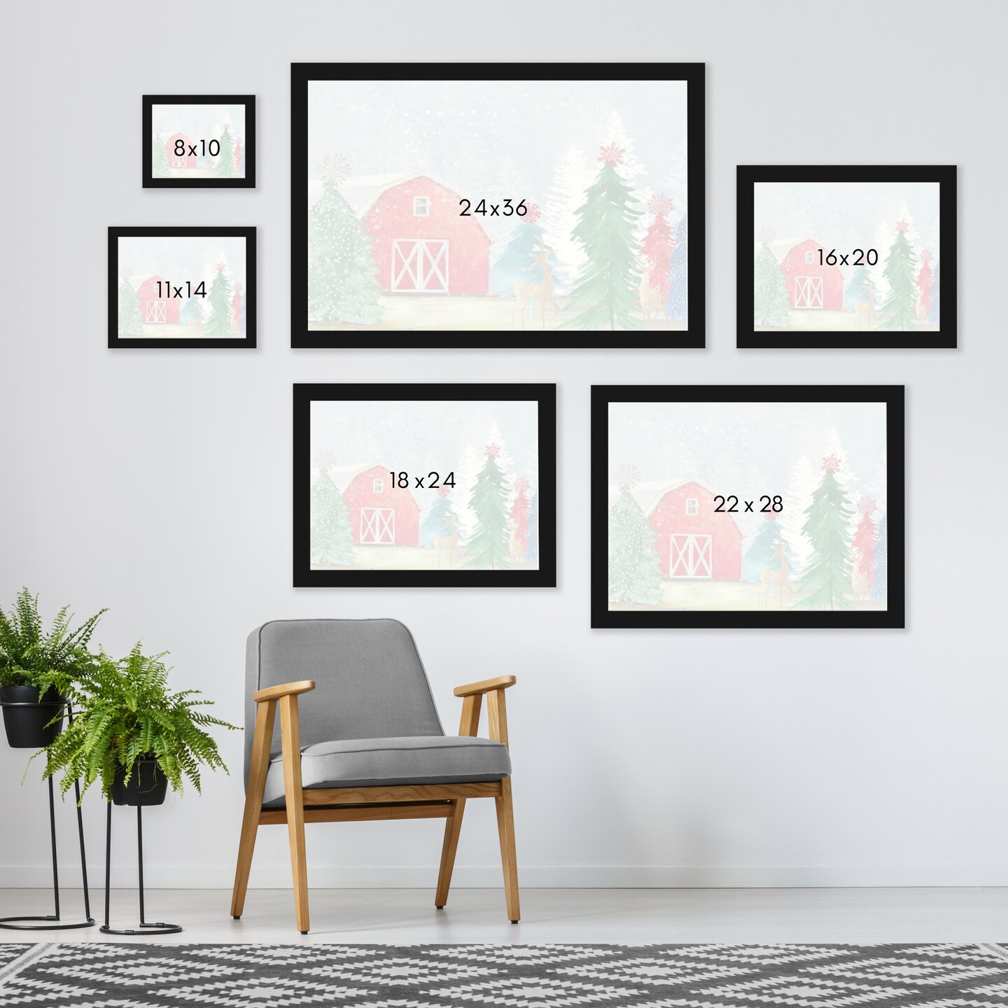 8&#x22; x 10&#x22; Holiday Landscape by Pi Holiday Framed Print Wall Art - Americanflat - Americanflat